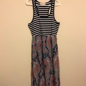 Two patterned floor length maxi dress